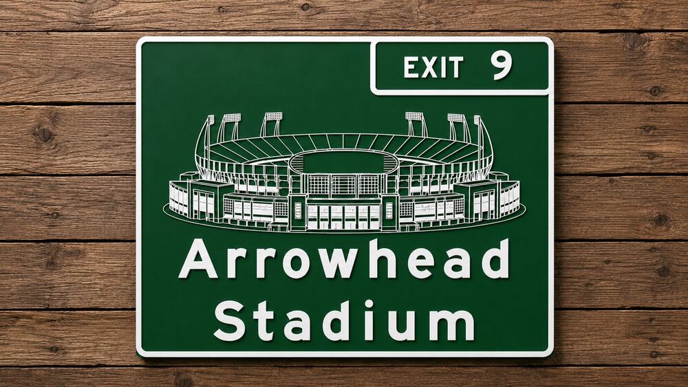 Arrowhead Stadium Exit 9 Kansas City Road Sign Highway Travel Missouri